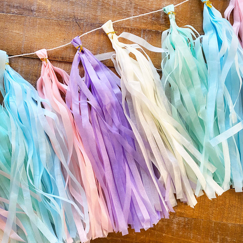 Pastel Rainbow Paper Tassel Tail - Tassel DIY Garland Kit