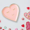 Pastel Pink Heart Shaped Paper Plates (Set of 8)