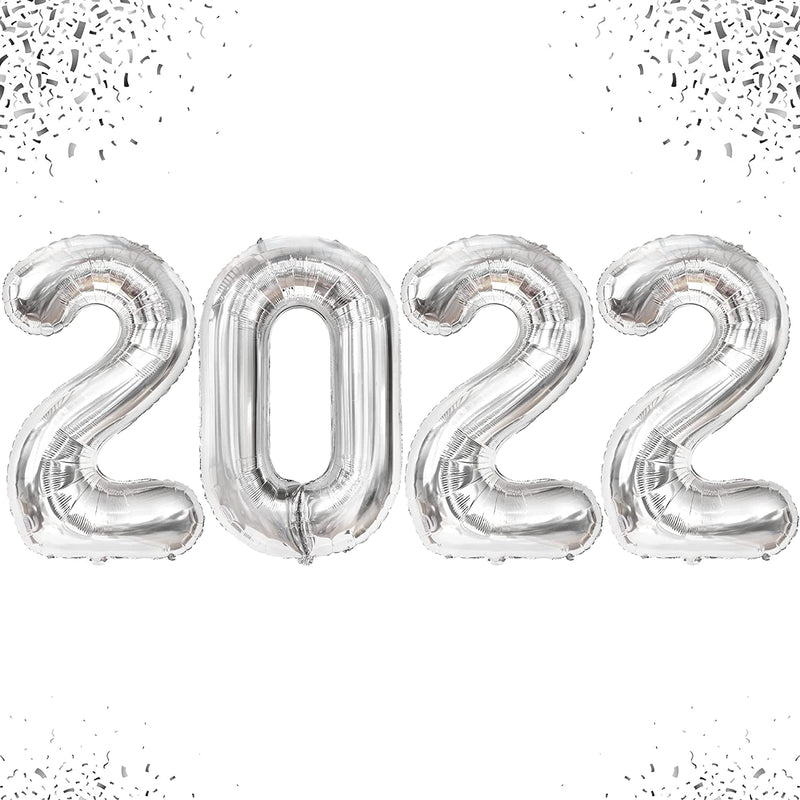 Giant Silver Mylar Foil Number Balloons (34 Inches)