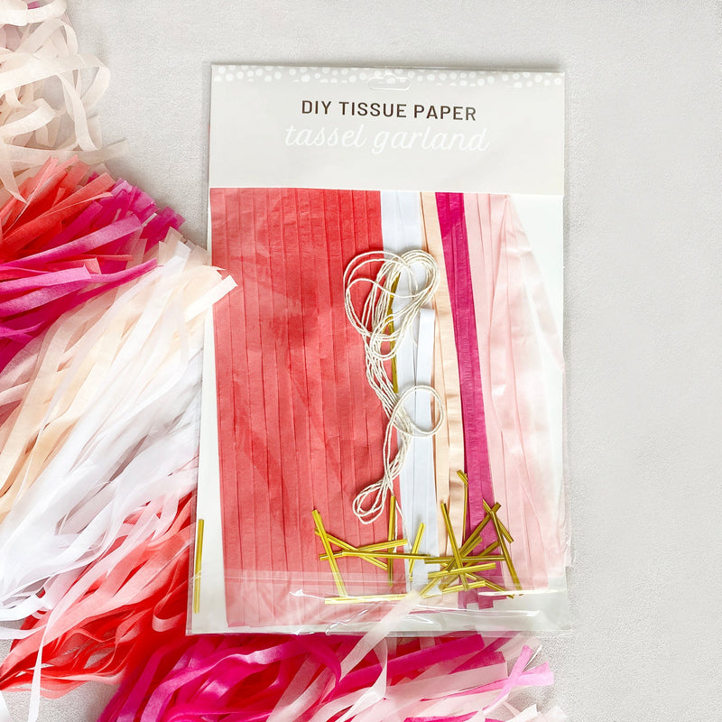 White Paper Tassel Tail - Tassel DIY Garland Kit